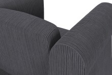 Loungesessel >Firenze II< Relaxfunktion,  Anthrazit, Cord - 111x83x87cm (BxHxT)
