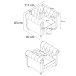 Loungesessel >Firenze II< Relaxfunktion,  Anthrazit, Cord - 111x83x87cm (BxHxT)