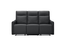 3-Sitzer >Lübeck< Relaxfunktion, Schwarz, Polyurethan - 180x120x86cm (BxHxT)