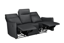 3-Sitzer >Lübeck< Relaxfunktion, Schwarz, Polyurethan - 180x120x86cm (BxHxT)