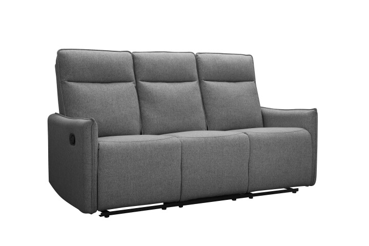 3-Sitzer >Lübeck< Relaxfunktion, in Grau, Stoff - 180x120x86cm (BxHxT)