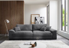 Big-Sofa >Anselm< in grau, Cord Lincoln -...