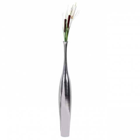 Dekovase >BOTTLE< in Silber, Aluminium  - 13x100x13cm (BxHxT)