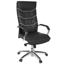 Chefsessel >SPM1.163< in Schwarz, Echtes Leder -...