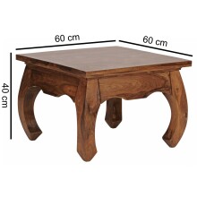 Beistelltisch >WL1.221< in Sheesham, Massivholz - 60x40x60cm (BxHxT)