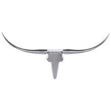 Hängedekoration >BULL< in Silber, Aluminium - 100x35x5cm (BxHxT)