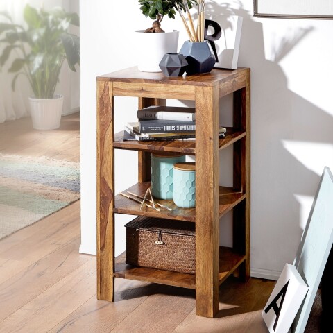 Standregal >MUMBAI< in Sheesham, Massivholz - 44x80x44cm (BxHxT)