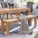 Sitzbank >MUMBAI< in Akazie, Massivholz - 120x45x35cm (BxHxT)