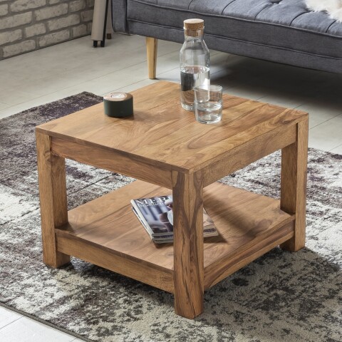 Couchtisch >MUMBAI< in Akazie, Massivholz - 60x45x60cm (BxHxT)