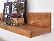 Wandboard >MUMBAI< in Akazie, Massivholz - 160x17x24cm (BxHxT)