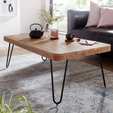 Couchtisch >BAGLI< in Akazie / schwarz - 115x40x60 (BxHxT)