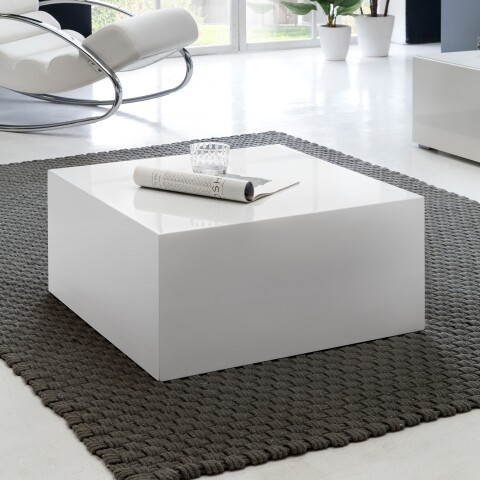Couchtisch >MONOBLOC< in Weiß, MDF - 60x30x60cm (BxHxT)