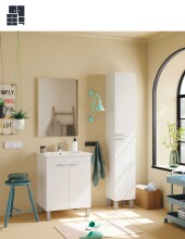 Badezimmer-Set >LC1< in weiß glänzend -...