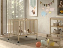 Beistellbett >Dino< in natur lackiert, Buche massiv...