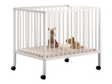 Beistellbett >Dino< in weiß lackiert, Buche...