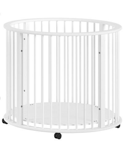 Babybett >Dino< in weiß, Buche massiv - 85,5x98,5cm (HxD)