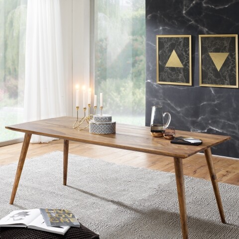 Esstisch >REPA< in Sheesham, Massivholz - 160x76x80cm (BxHxT)