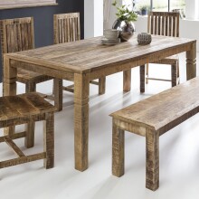 Esstisch >WL5.078< in Mango, Massivholz -...