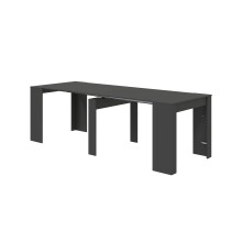 Kulissentisch >Consola< ausziehbar bis 237cm, Anthrazitgrau - 51-237x78x90 (BxHxT)