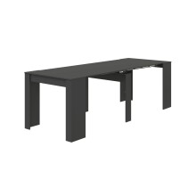 Kulissentisch >Consola< ausziehbar bis 237cm, Anthrazitgrau - 51-237x78x90 (BxHxT)