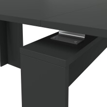 Kulissentisch >Consola< ausziehbar bis 237cm, Anthrazitgrau - 51-237x78x90 (BxHxT)