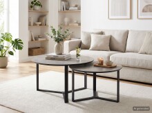 Couchtisch >Massa< (2er-Set) in Beton Dekor /...