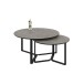Couchtisch >Massa< (2er-Set) in Beton Dekor / schwarz - Ø 80 und Ø 60 cm