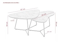 Couchtisch >Pisa< (2er-Set) in Cashmere Steinstruktur - 87x59x59 (BxHxT)