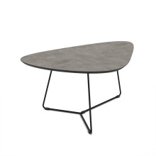 Couchtisch >Pisa< (2er-Set) in Beton Steinstruktur - 87x43x59 (BxHxT)