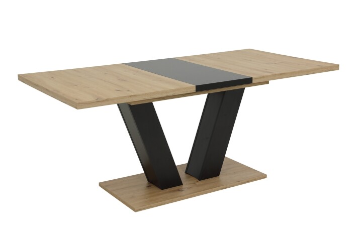 Kulissen-Esstisch >HAMM< ausziehbar 180cm, Anthrazit + Eiche Dekor - 140/180x76x90cm (BxHxT)
