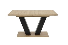 Kulissen-Esstisch >HAMM< ausziehbar 180cm, Anthrazit + Eiche Dekor - 140/180x76x90cm (BxHxT)