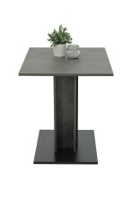 Esstisch >JUDITH< in Beton Dekor / Schwarz - 110x76x70cm (BxHxT)