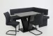 Esstisch >JUDITH< in Beton Dekor / Schwarz - 110x76x70cm (BxHxT)