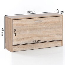Schuhkipper >SPLIT< in Eiche Dekor, Holzwerkstoff - 80x47x24cm (BxHxT)