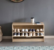 Schuhkipper >SPLIT< in Eiche Dekor, Holzwerkstoff - 80x47x24cm (BxHxT)