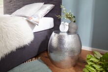 Beistelltisch >WL5.466< in Silber, Aluminium - 42x42cm (HxD)