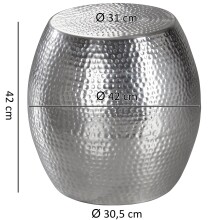 Beistelltisch >WL5.466< in Silber, Aluminium - 42x42cm (HxD)