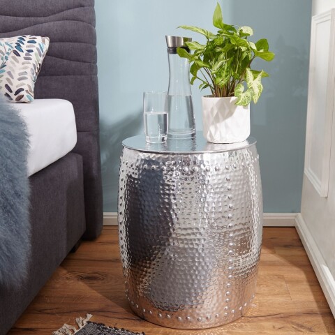 Beistelltisch >WL5.469< in Silber, Aluminium - 49x42cm (HxD)