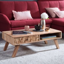 Couchtisch >REWA< in Akazie, Massivholz -...