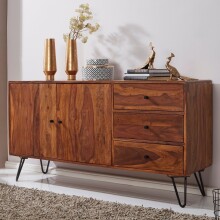 Sideboard >WL5.629< in Sheesham, Massivholz  -...