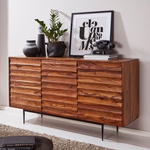 Sideboard >WL5.635< in Sheesham, Massivholz - 150x81x41cm (BxHxT)