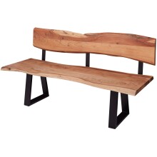 Essbank >GAYA< in Akazie, Massivholz - 160x84x60cm (BxHxT)