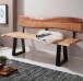 Essbank >GAYA< in Akazie, Massivholz - 180x86x60cm (BxHxT)