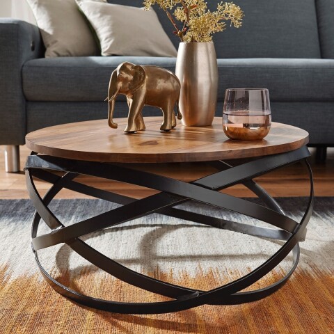 Couchtisch >MANUR< in Sheesham, Massivholz - 30x60cm (HxD)