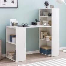 Regal-Schreibtisch >WL5.692< in Weiß, Holzwerkstoff - 120x120x53cm (BxHxT)