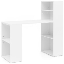 Regal-Schreibtisch >WL5.692< in Weiß, Holzwerkstoff - 120x120x53cm (BxHxT)