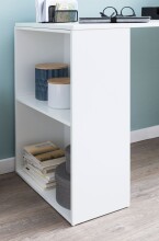 Regal-Schreibtisch >WL5.692< in Weiß, Holzwerkstoff - 120x120x53cm (BxHxT)