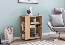Rollwagen >WL5.695< in Sonoma Eiche Dekor, Holzwerkstoff - 60x75x35cm (BxHxT)