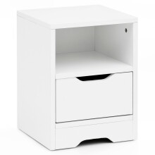 Nachtkommode >WL5.700< in Weiß, Holzwerkstoff - 31x43x31cm (BxHxT)