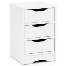 Nachtkommode >WL5.704< in Weiß, Holzwerkstoff - 31x49x31cm (BxHxT)